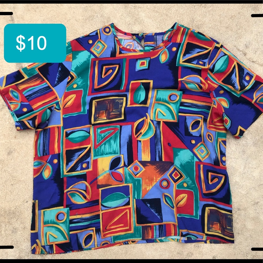 80s retro keyhole shirt